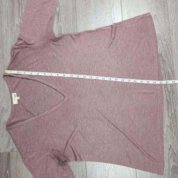 Aritzia Wilfred Free Dusty Rose Brasch Long Sleeve V-Neck T-Shirt XS - Picture 14 of 16